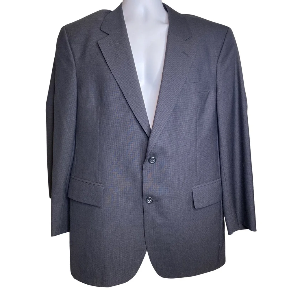 JOS A BANK Mens Charcoal Gray Wool Blazer Sz 40S Banker Business Academia Preppy